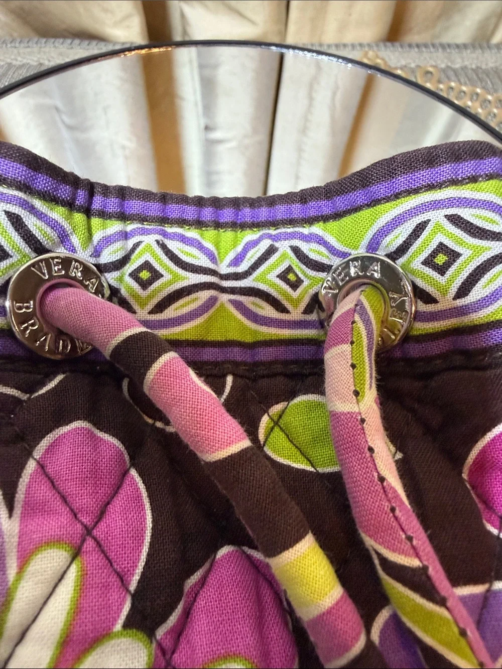 Vera Bradley Drawstring Backpack – Purple Punch Pattern